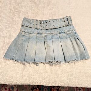 Zara Light Blue Denim Mini Skirt with Belt